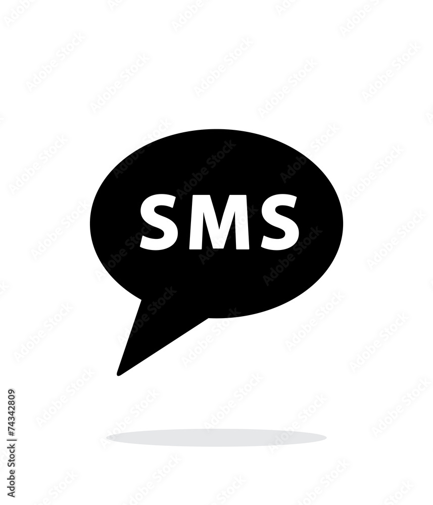 SMS message icon on white background. SMS message icon on white background.