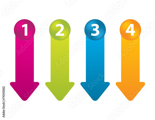 special arrow stickers set with numbered buttons