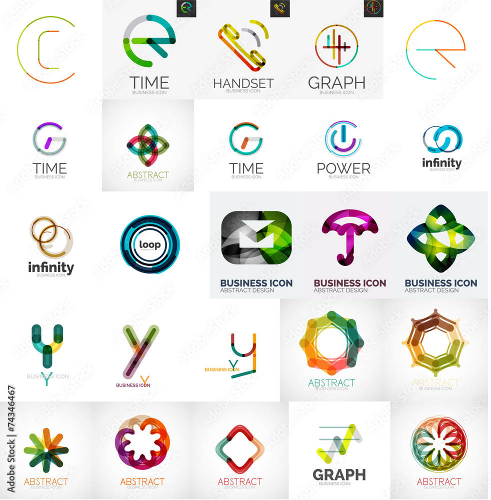 Set of branding company logo elements Set of branding company logo elements