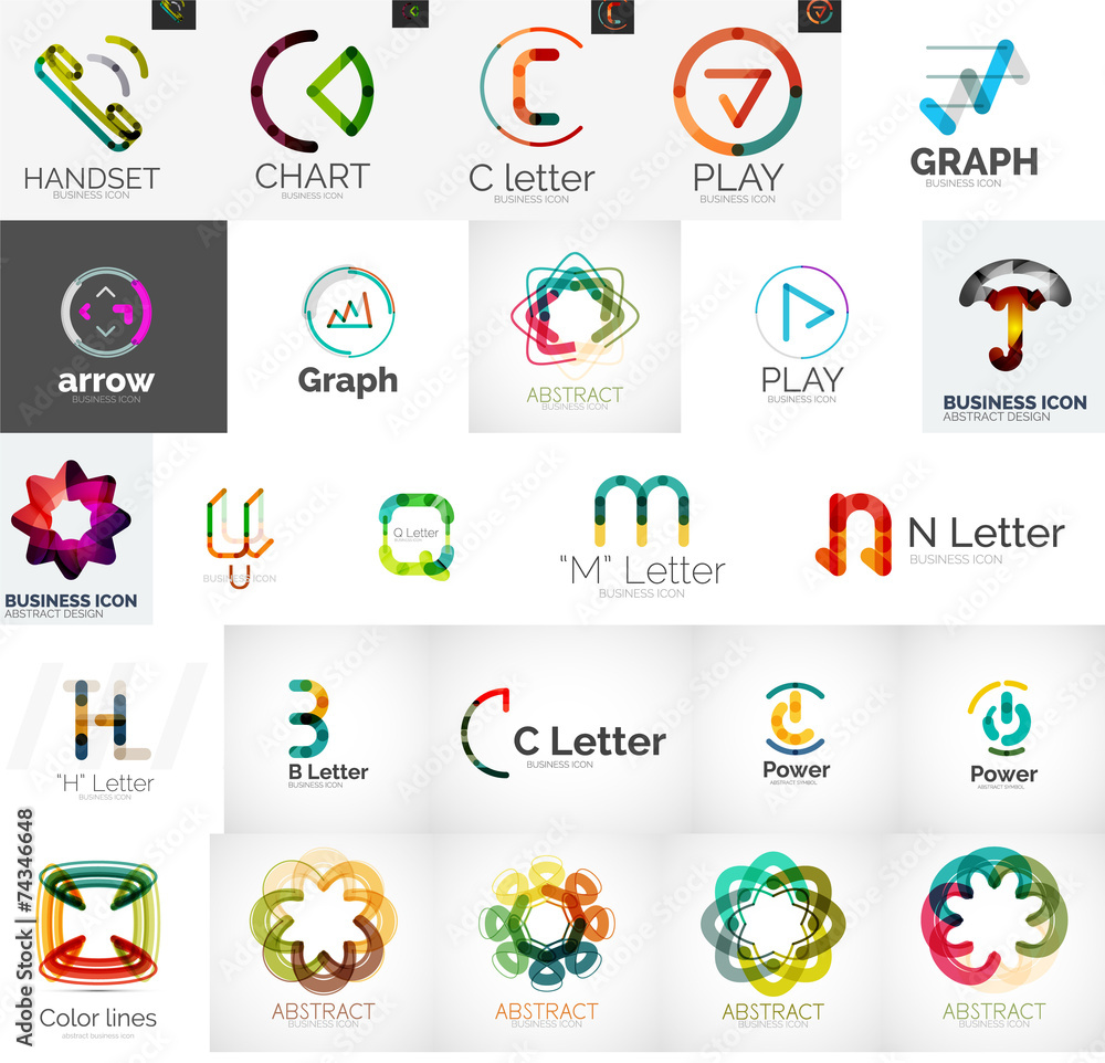 Set of branding company logo elements Set of branding company logo elements