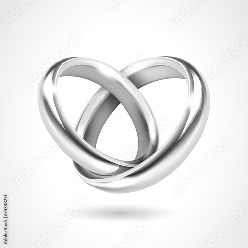 Silver Rings Isolated on White Background