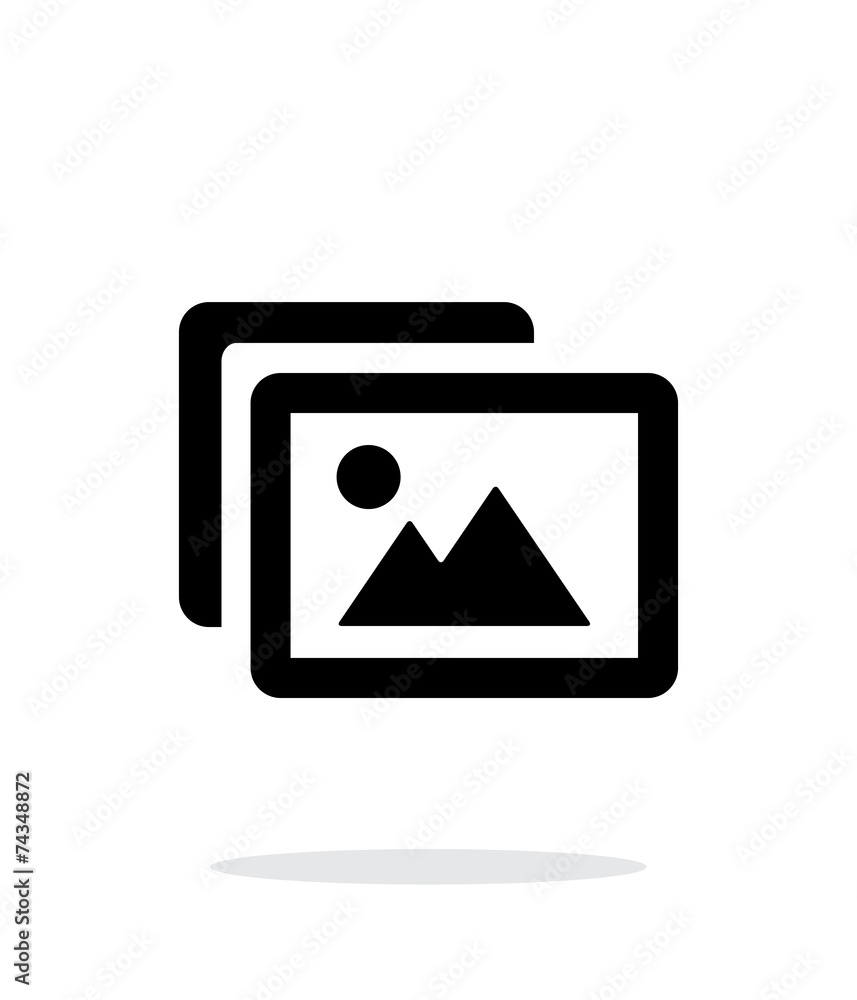 Photographs pictures icon on white background. Photographs pictures icon on white background.