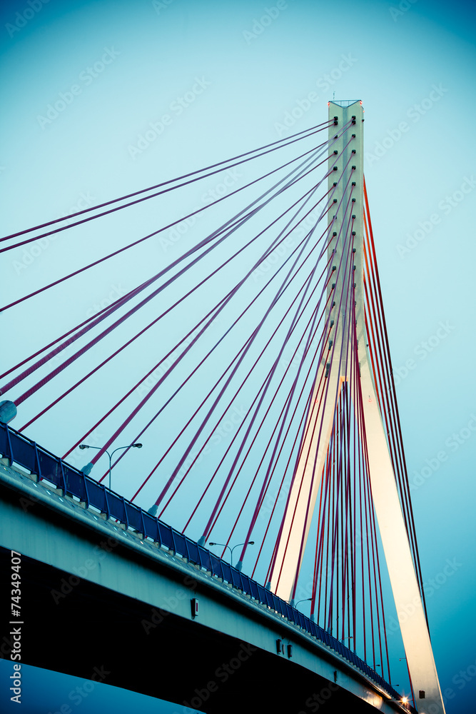 Suspension bridge over Wisla in Gdansk Poland. Suspension bridge over Wisla in Gdansk Poland.