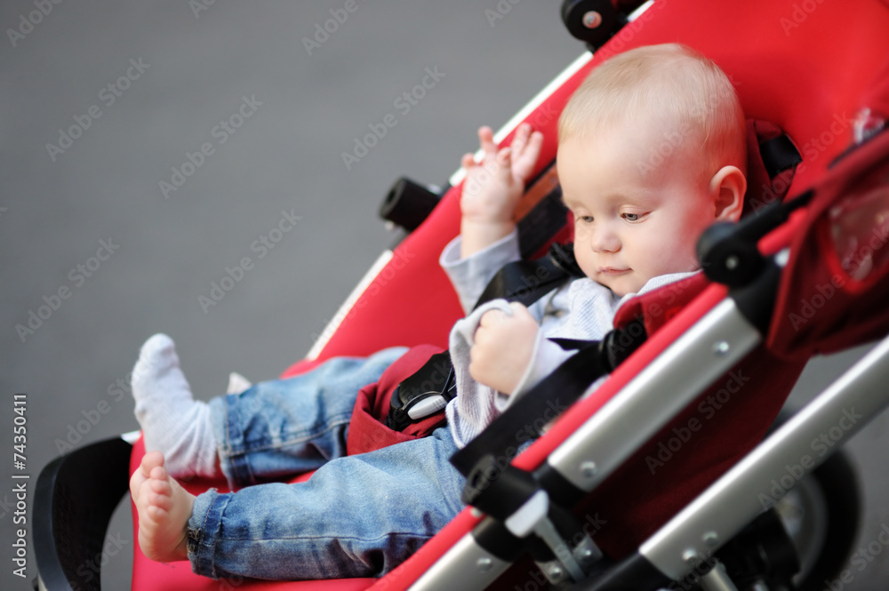 Little baby boy in stroller Little baby boy in stroller
