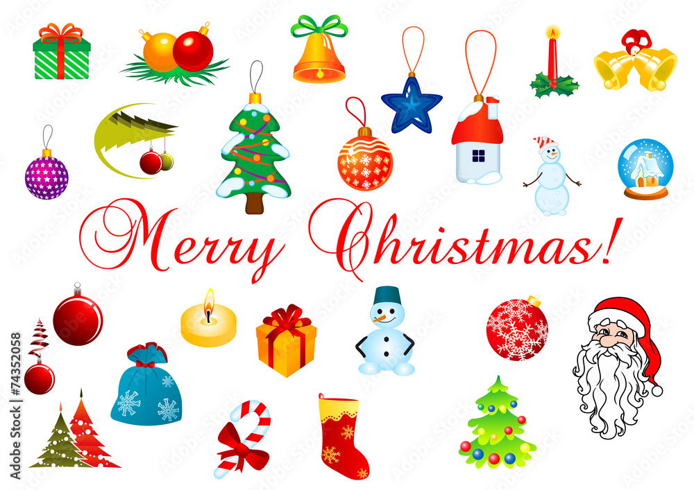 Naklejka premium Christmas and New Year design elements