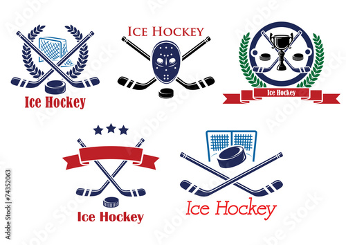 Ice Hockey heraldic emblems and symbols