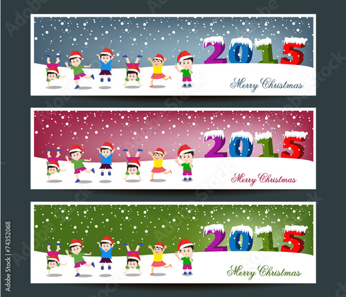 Merry Christmas banners set design