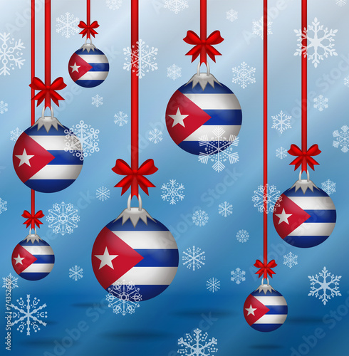 Christmas background flags Cuba