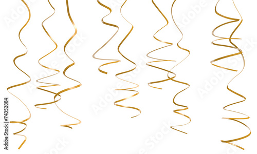 Decorative gold party streamers