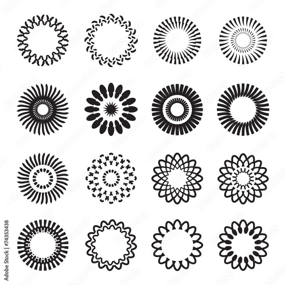 Set of vector, geometric stars Set of vector, geometric stars