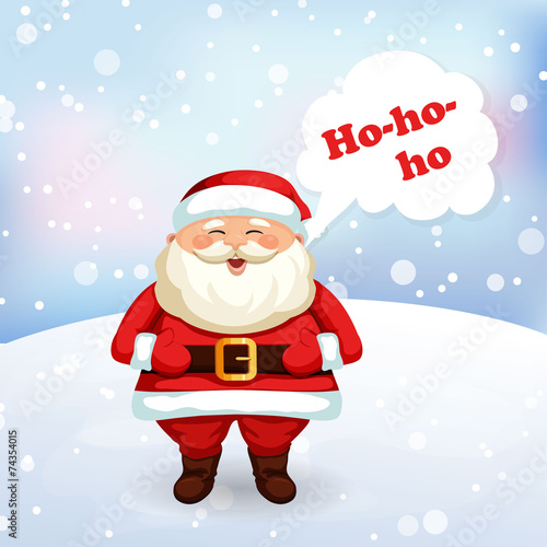 Santa Claus laughing.