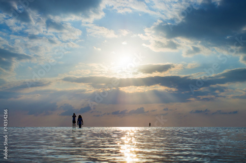 Sunset on the beach © elovich