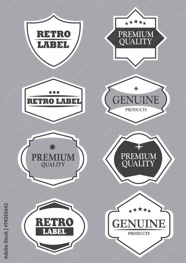 Business Stamps and Labels with Copy Space