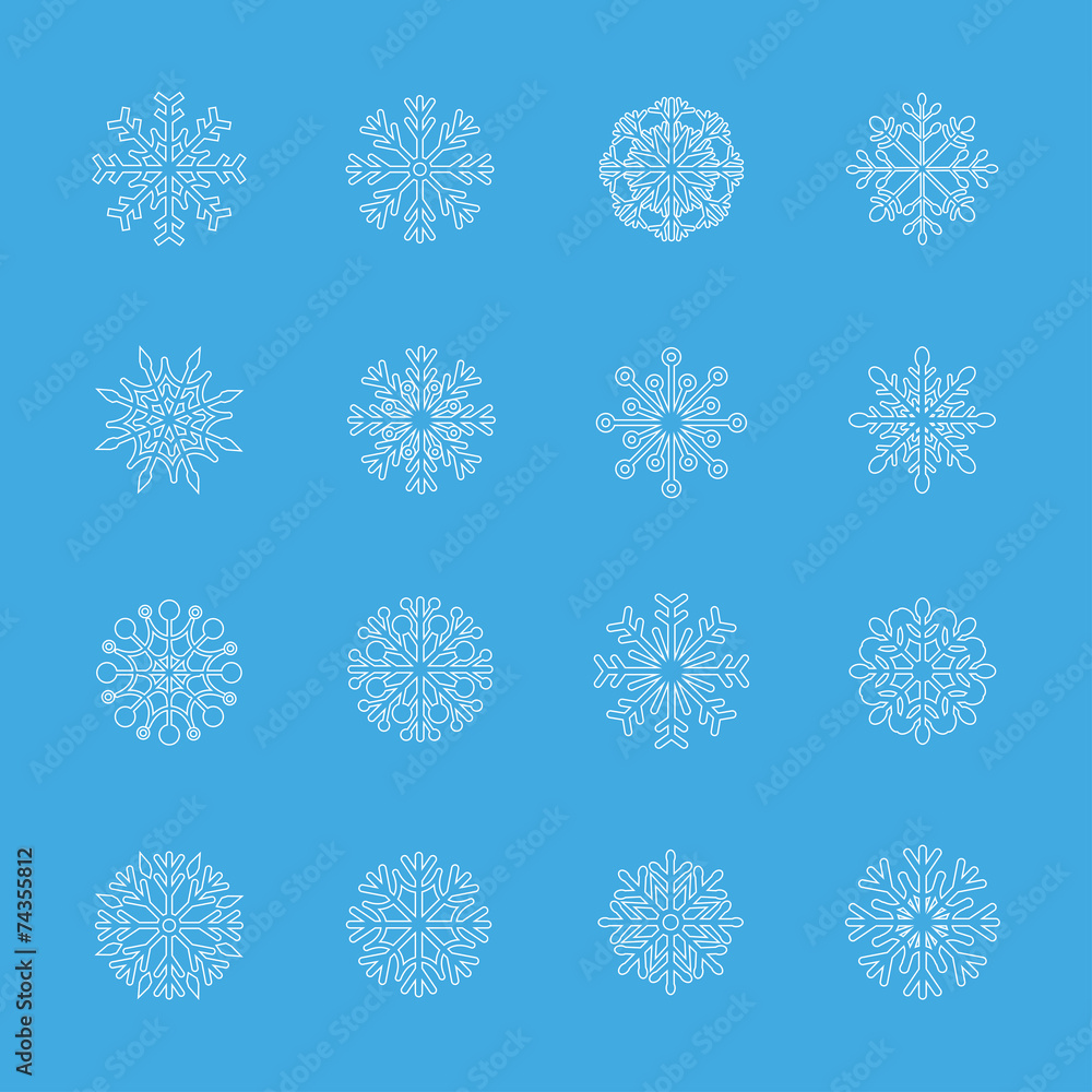 snowflake icon set 3, vector eps10 snowflake icon set 3, vector eps10