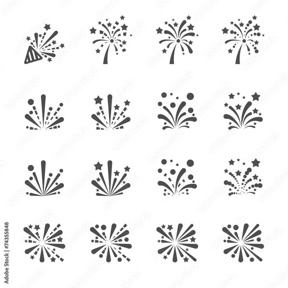 firework icon set, vector eps10 firework icon set, vector eps10