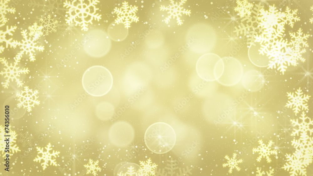 golden snowflakes and blinking stars loopable background golden snowflakes and blinking stars loopable background