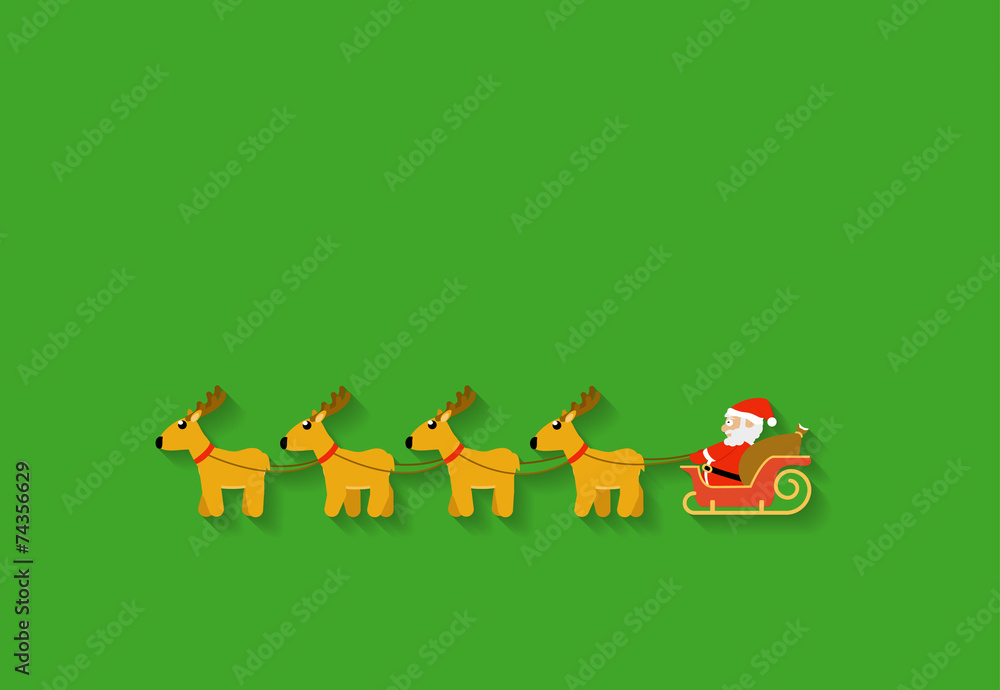 Santa Claus with carts and Reindeer Santa Claus with carts and Reindeer