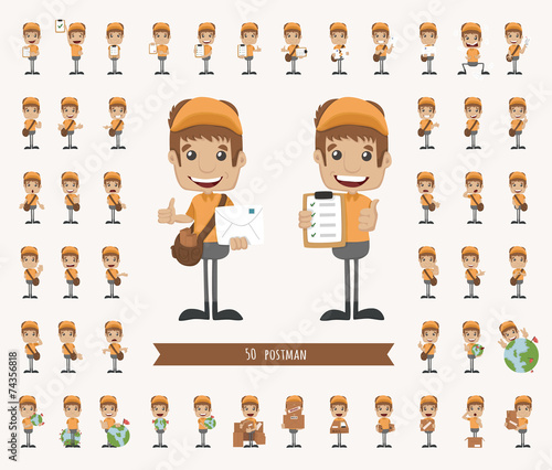 Set of postman character