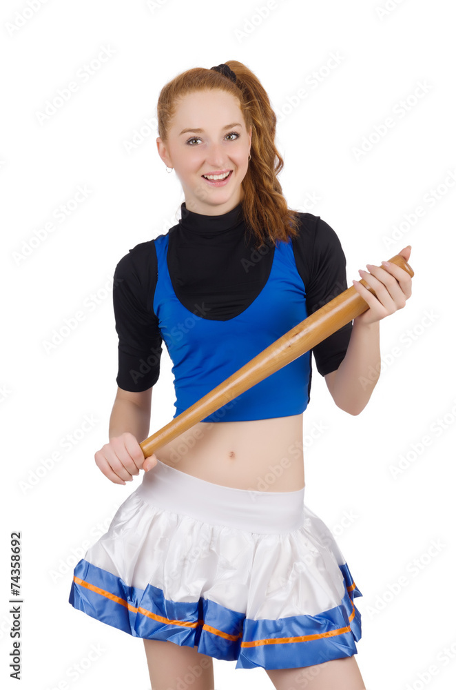 Cheerleader isolated on the white background Cheerleader isolated on the white background