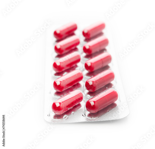 Pills in blister pack closeup