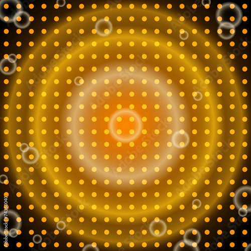 Abstract orange and black background with circles