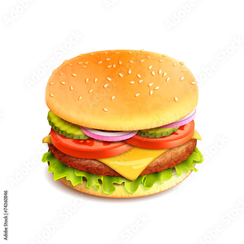 Hamburger Realistic Isolated