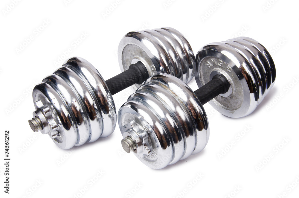 Dumbbells isolated on the white background Dumbbells isolated on the white background