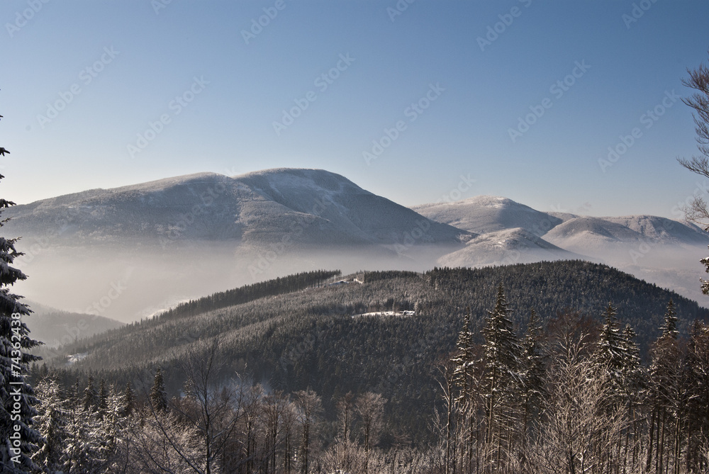 winter view to Smrk hill from Butoranka