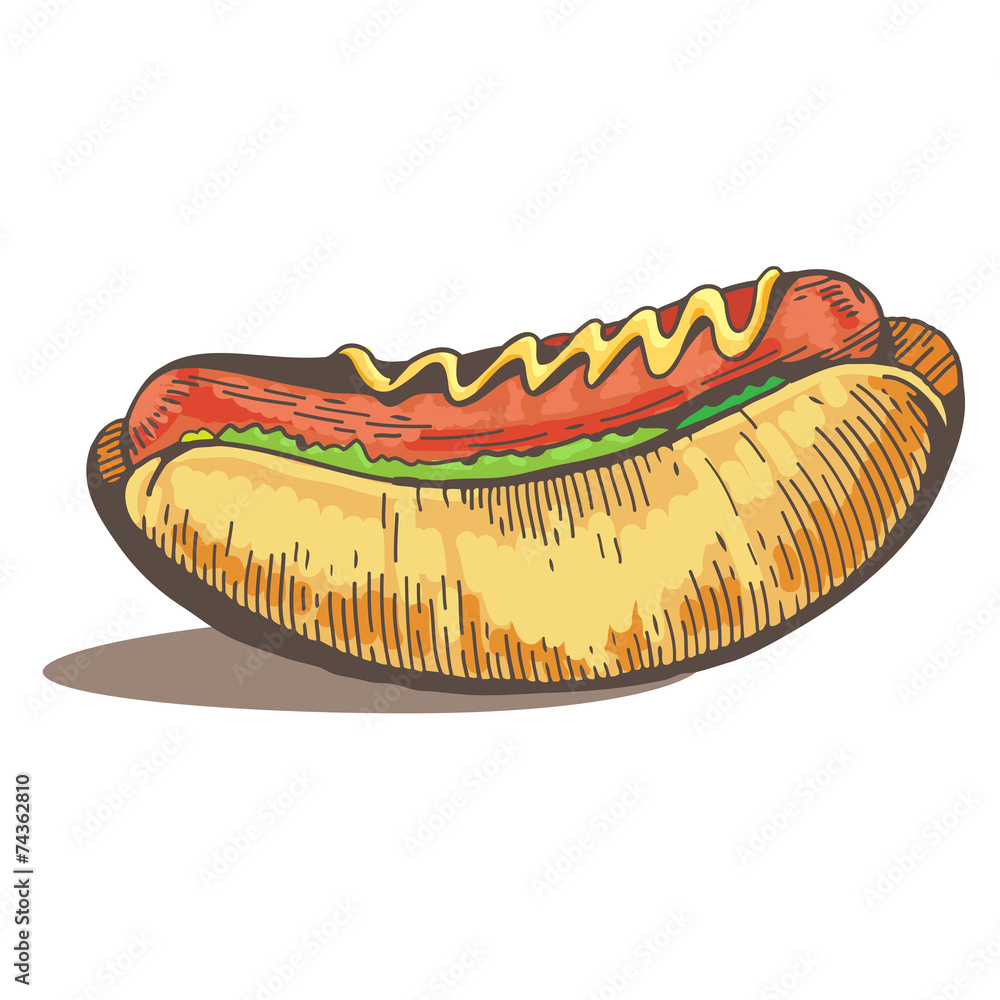 Hot dog. Fast food delicious Hot dog. Fast food delicious
