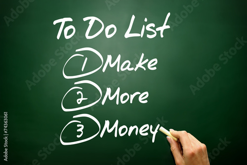 Make More Money in To Do List on blackboard
