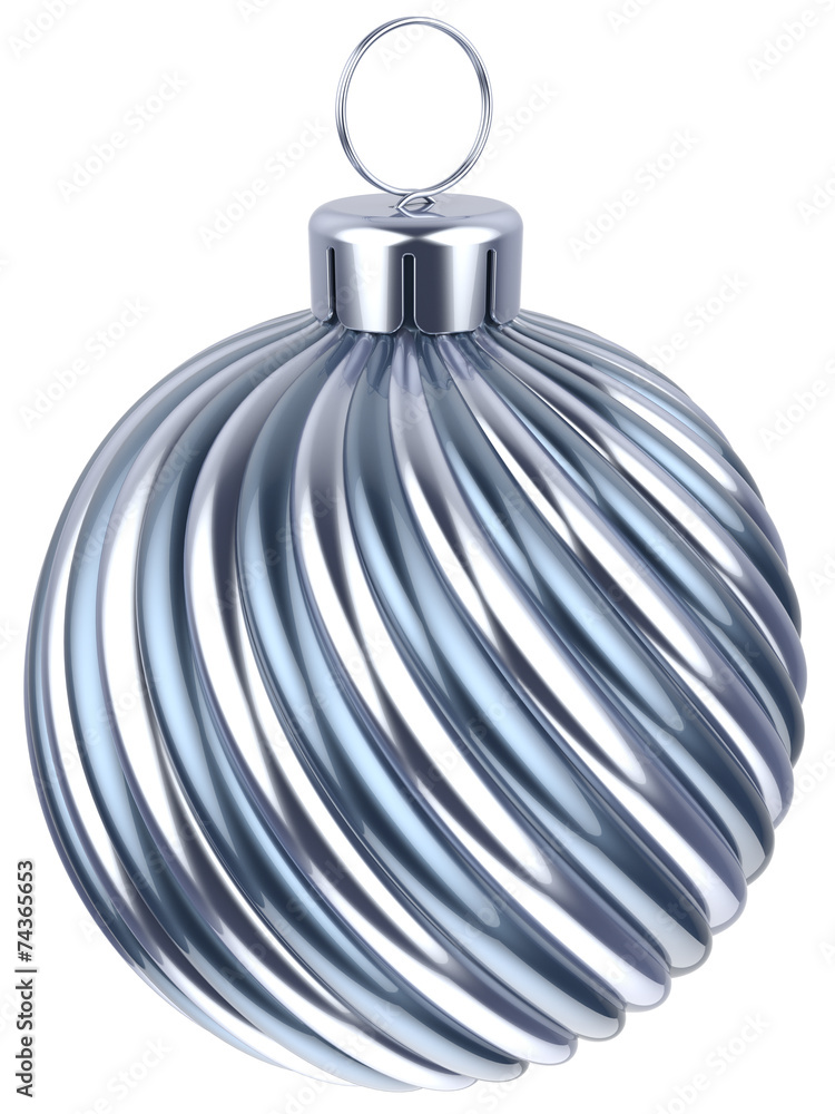 Christmas ball bauble New Years Eve decoration silver Christmas ball bauble New Years Eve decoration silver