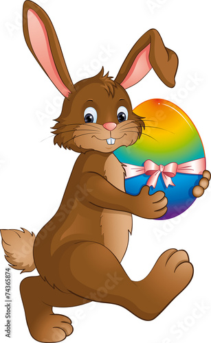 Osterhase mit Regenbogenei