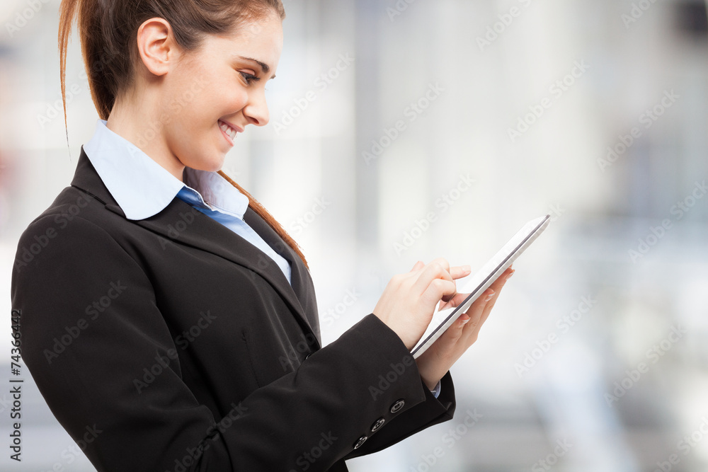 Woman using a digital tablet