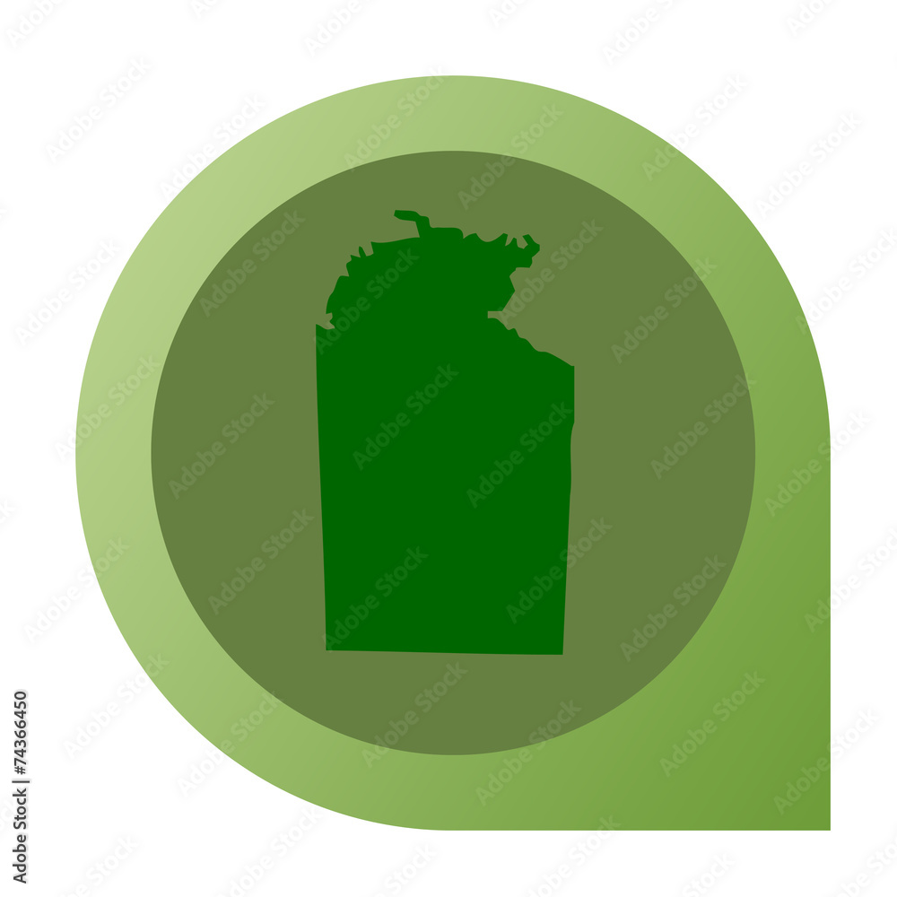 Isolated Northern Territory in Australia map marker pin Isolated Northern Territory in Australia map marker pin