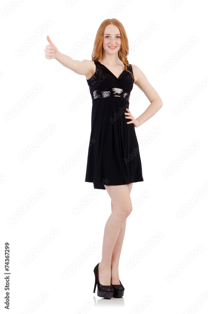 Woman giving thumbs up isolated on white Woman giving thumbs up isolated on white