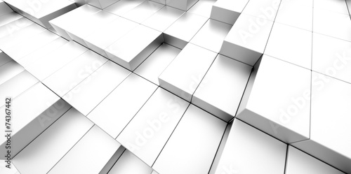 Abstract white background of 3d blocks