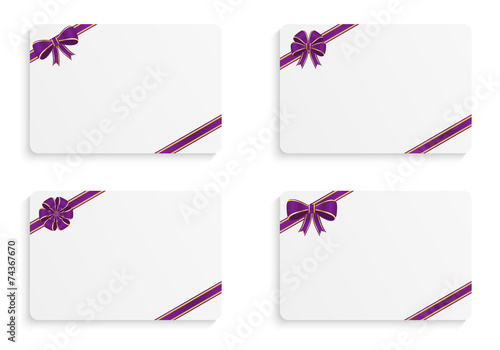 Gift cards with violet bows