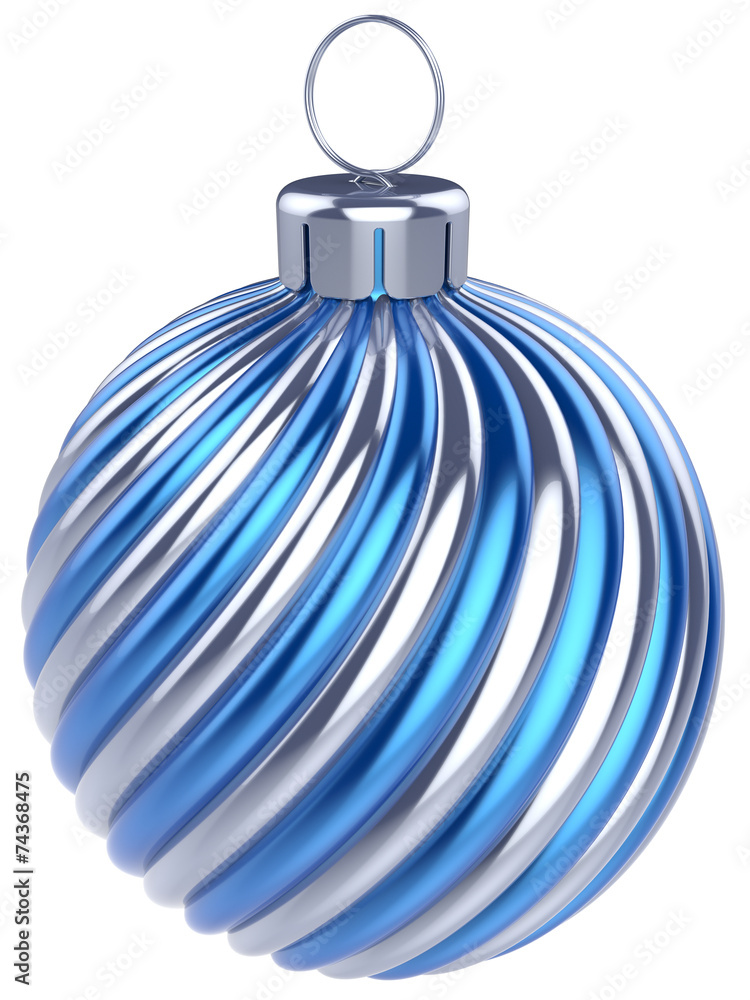 New Years Eve bauble Christmas ball decoration blue silver New Years Eve bauble Christmas ball decoration blue silver