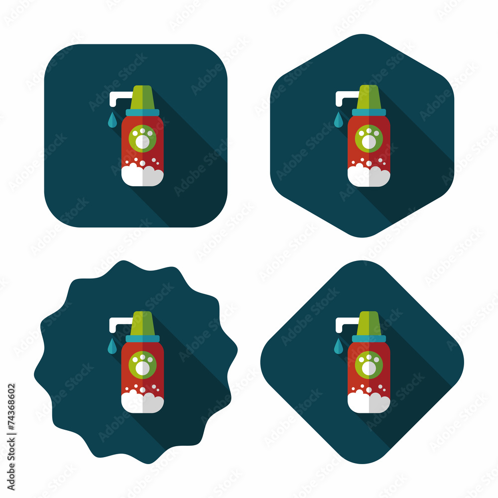Pet shampoo flat icon with long shadow,eps10