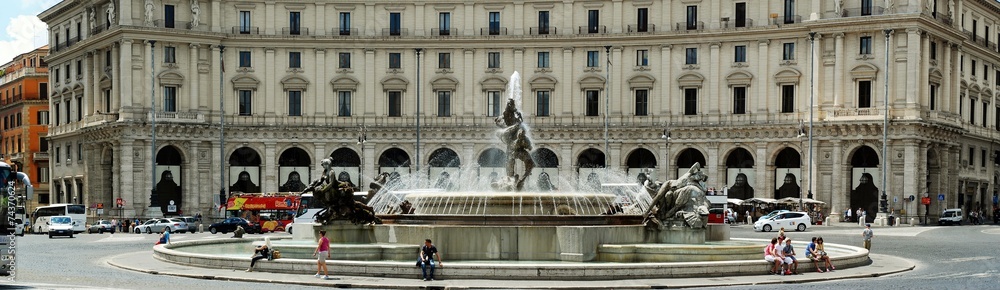 View of Rome city Piazza della Reppublica on June 1, 2014