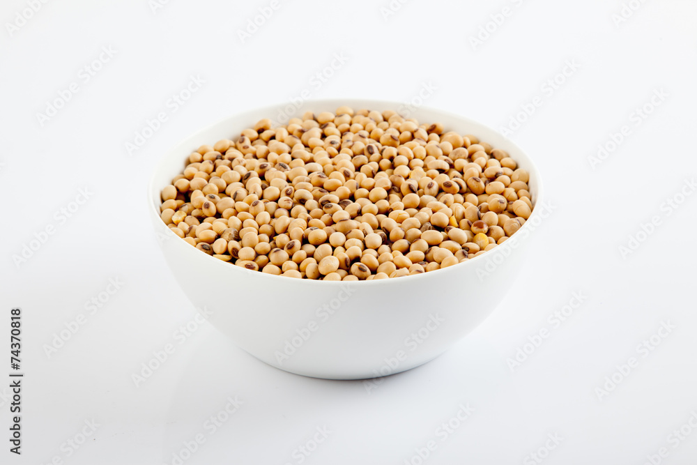 Soybeans in a white bowl Soybeans in a white bowl