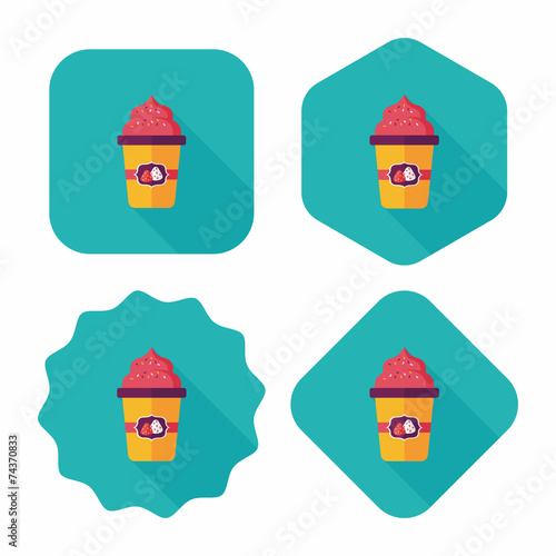 milk cream coffee flat icon with long shadow,eps10