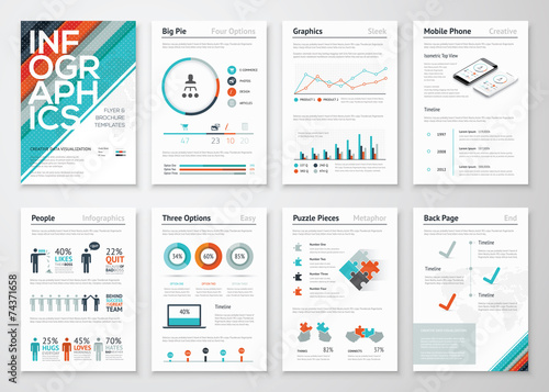Infographic flyer and brochure elements for data visualization