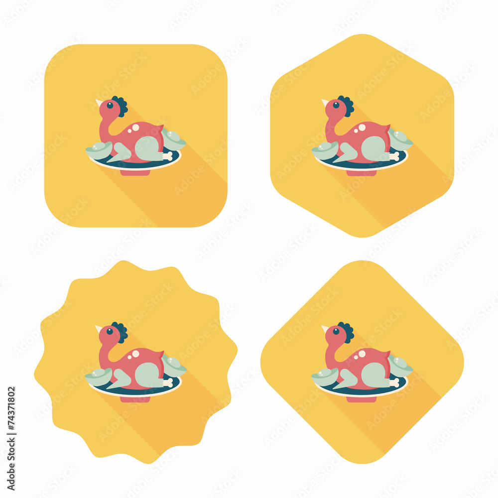 Chinese New Year flat icon with long shadow,eps10, Chinese Chick Chinese New Year flat icon with long shadow,eps10, Chinese Chick