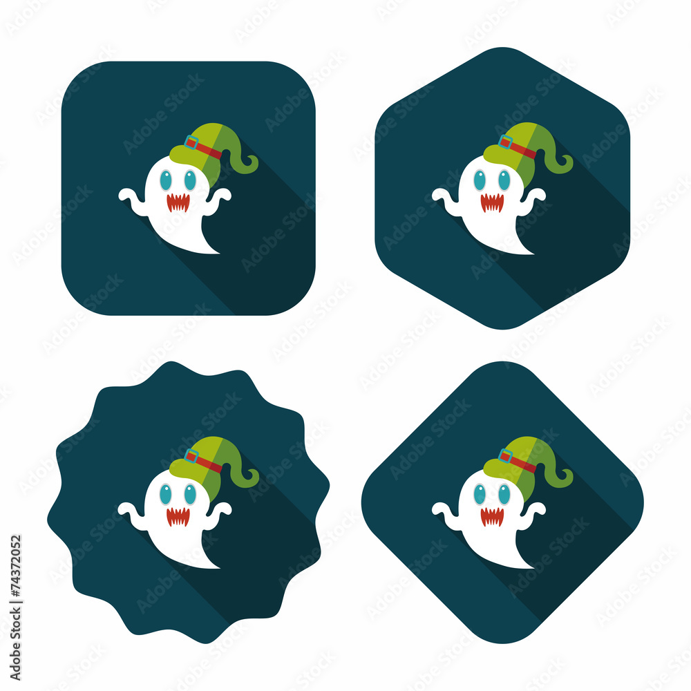 ghost flat icon with long shadow,eps10 ghost flat icon with long shadow,eps10
