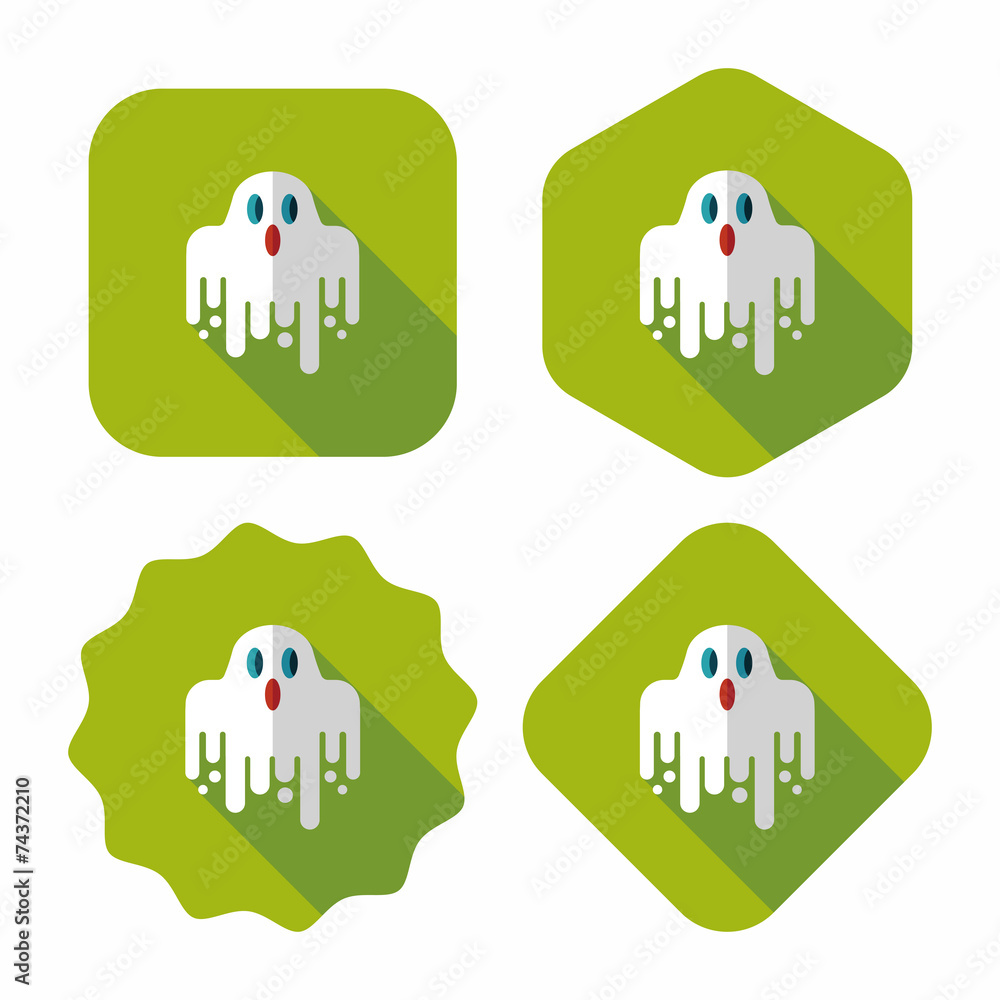 ghost flat icon with long shadow,eps10 ghost flat icon with long shadow,eps10