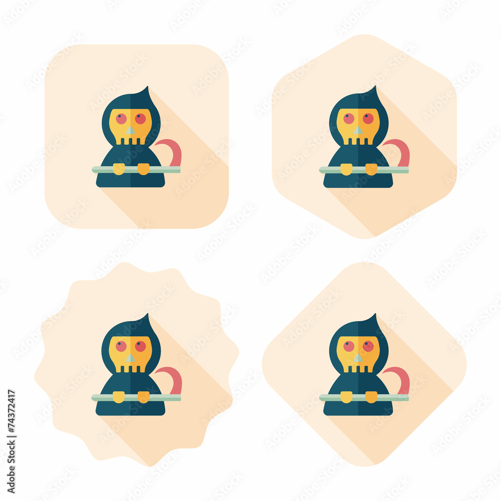 Grim Reaper flat icon with long shadow,eps10 Grim Reaper flat icon with long shadow,eps10