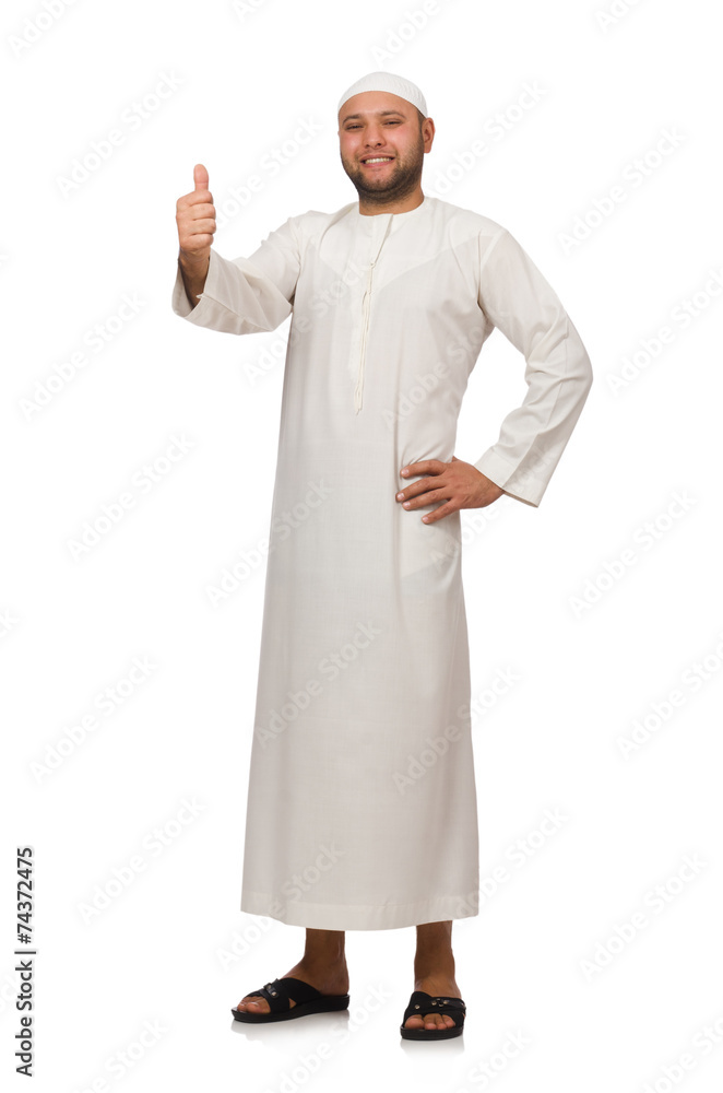 Concept with arab man isolated on white Concept with arab man isolated on white
