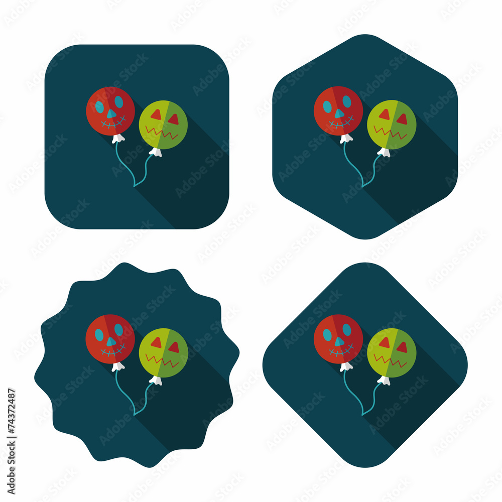 Halloween balloons flat icon with long shadow,eps10 Halloween balloons flat icon with long shadow,eps10