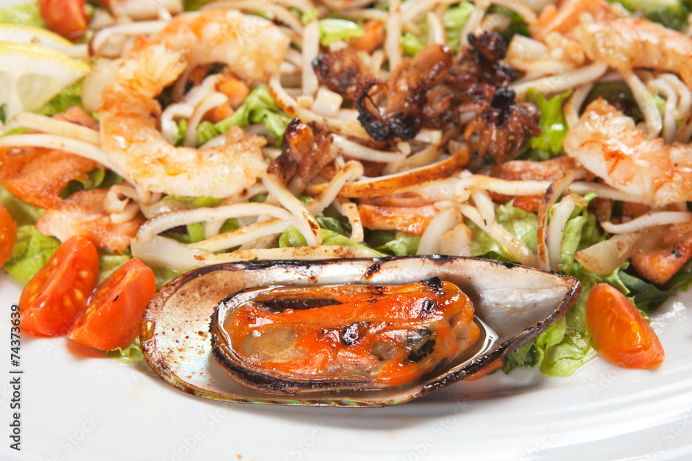 salad with salmon and seafood salad with salmon and seafood